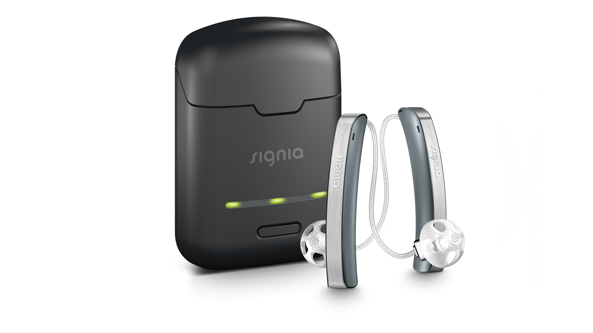 Charging solutions for rechargeable hearing aids Signia Pro