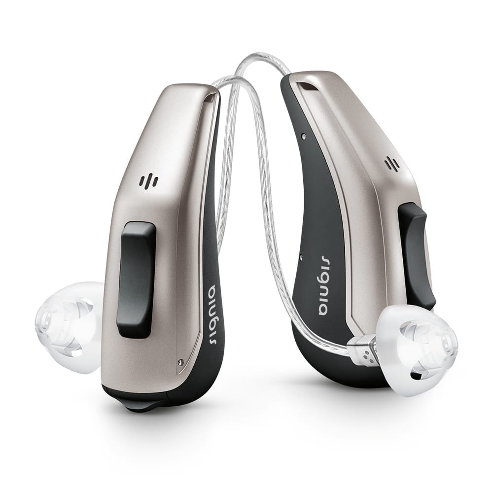 Pure 13 Nx RIC hearing aids with long streaming time Signia Pro